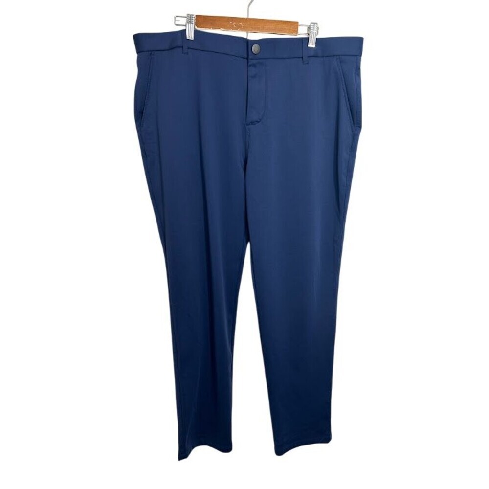 Greyson Sequoia Trouser Mens 40x32 Navy Blue Knit Performance Golf Pant Stretch